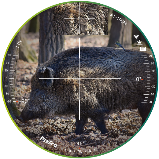 PIXFRA VOLANS 4K LRF Night Vision Scope with Accura Triclops LED Torch & Cantilever QD Mount