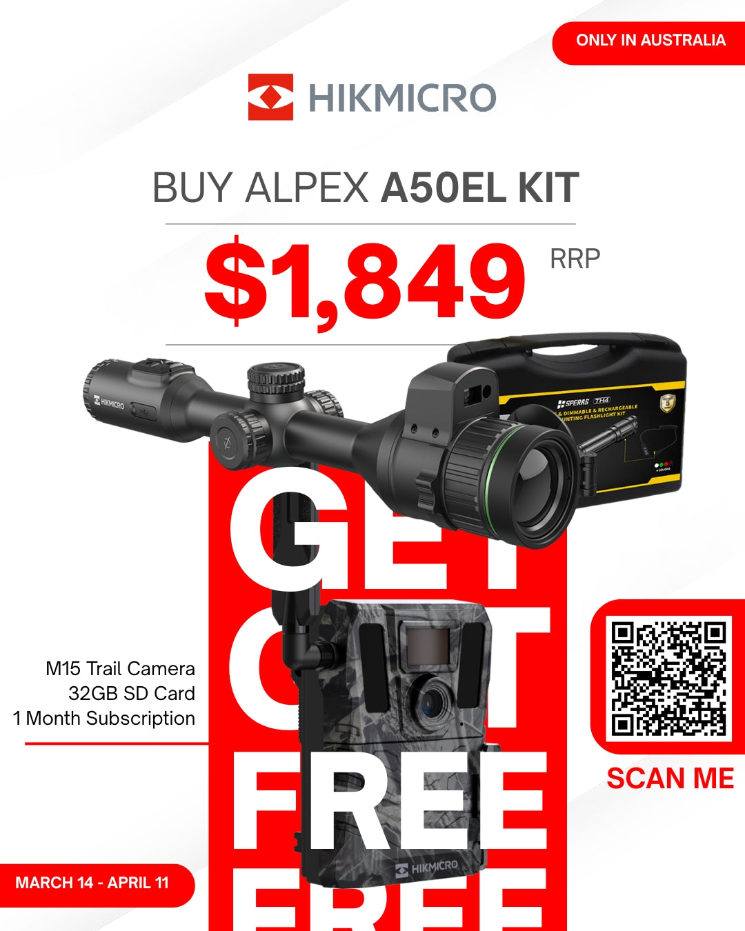 HIKMICRO ALPEX 4K A50EL (LRF) + Speras TH6K Illuminator Kit