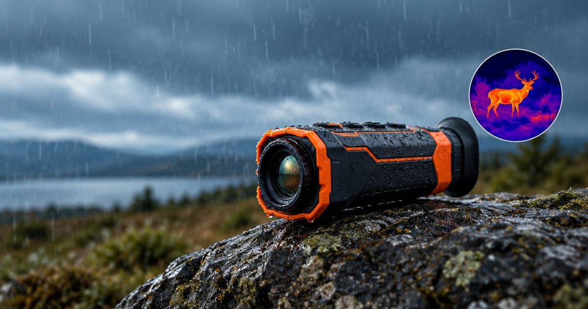 How does rain affect a thermal imaging monocular?